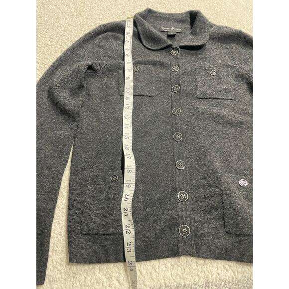 Mercer & Madison Sweater Cardigan Merino Wool Womens Sz Small Gray Enamel Button - Picture 3 of 9